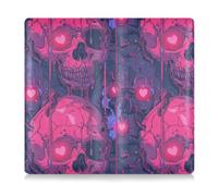 Amooorous Love You To Death Skull & Pink Heart Pu Leather Car Registration and Insurance Card Holder Document Wallet for any Car, Truck, Motorcycle, Trailer or Boat
