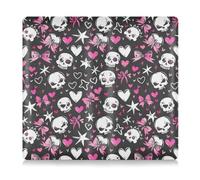 Amooorous Love You To Death Skull & Pink Heart Pu Leather Car Registration and Insurance Card Holder Glove Box Organize for Documents, Cards, License