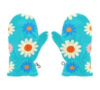 Amooorous Lovely Daisy Floral Peach White Blue cute mittens for girls girls snow gloves guantes de frio para bebes M 4-6