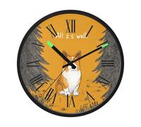 Amooorous Luminous Voice-Activated Round Wall Clock Silent Non-Ticking Battery Operated Clock Yellow forests All Is Well 12 Inch for Living Room Office Home Bedroom Kitchen Bathroom accesorios para