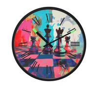 Amooorous Luminous Voice-Activated Wall Clock Modern Silent Non-Ticking Battery Operated Clock Color Chess 12 Inch for Office, Home, Bathroom, Kitchen, Bedroom, School reloj de hot wheels para