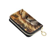 Amooorous Maple Leaves Lion Leather Card Wallet for Women with Cion Purse RFID Blocking Card Holder Men carteras para Mujer