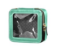 Amooorous Medium Aqua Marine Solid Color Pure Plain Green Clear Makeup Bag for Purse Toiletry Bags Small Cosmetic Bag for Purse for Women, medium aqua marine Solid color Pure Plain green, One Size