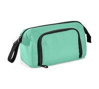 Amooorous Medium Aqua Marine Solid Color Pure Plain Green Pencil Case Large Capacity Zip Pencil Case Lightweight for Nurse High School Supplies