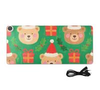 Amooorous Merry Christmas Brown Bear PU Heated Large Mouse Pad 31.5 x 13 In Non Slip Computer Desk Pad for Office Desk Writing Work