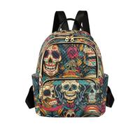 Amooorous Mexican Of The Dead Colorful Skull Flowers 14 Inch waterproof shoulder purse backpack work backpack for school&nurse