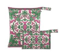 Amooorous Middle Eastern Style Flora and Green mess-proof swim suit bags 2 Pack travel essentials for babies with handles for beach, daycare