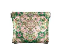 Amooorous Middle Eastern Style Flora Pink and Green Women Leather Cash Wallet Unique Coin Holder for Women, Middle Eastern style flora pink and green, One Size
