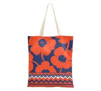 Amooorous Midnight Blue and Neon Orange Flowers Tribal Patterns Canvas Tote Bag For Women with handles Tote Bag With Pockets Canvas Grocery for Friend Bolsa de lona