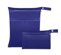 Amooorous Midnight Blue Solid Color Pure Plain zippered suit bag waterproof 2 Pack travel essentials for flying with handles for beach, yoga