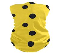 Amooorous Modern Black Rounds Dots Yellow Four season UV protection neck warmer gaiters Multiple Ways to Wear cloth face masks for adults for Sports Sports halloween costumes máscara para el