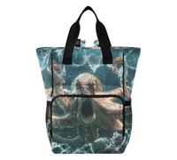 Amooorous Mom Backpack Diaper Bag Backpack for Moms Dads Angry Kraken 3d Pattern