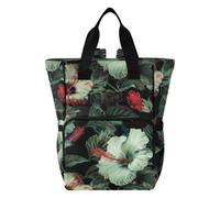 Amooorous Mom Backpack Diaper Bag Backpack for Women Vintage Red and Green Flowers