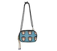 Amooorous Monkey Face Blue Simple Small Purse Crossbody Women Beauty with Credit Card Slots Black Handbag Take a walk carteras elegantes para mujer
