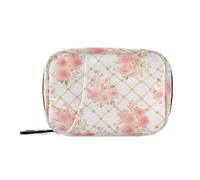 Amooorous Monogram Rose Gold Checkered first aid bag with Detachable Compartments attachable pill organizer for purse
