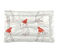 Amooorous Multi-funny Mouses Washable Dog Bed Mat Soft Comfortable Anti-Slip Bottom Cat Kennel Crate Pad for Medium/Large Dogs 36" x 24"