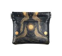 Amooorous Muse Moon Godness Boho Gothic Women's Small Leather Coin Purse Portable Change Wallet for Women, muse moon godness boho Gothic, One Size