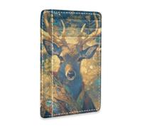 Amooorous Mysterious Reindeer Hyper Realistic Style Vivid Colors Leather Womens Wallets Slim with Money Clip RFID Blocking Small Credit Card Wallet for Men&Women carteras para Hombre