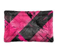 Amooorous Neon Pink Black Design Washable Dog Cat Bed Soft Anti-Slip Pet Mat for Large Jumbo Medium Small Dogs 36" x 24"