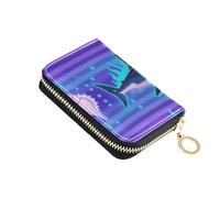 Amooorous Neon Shark Leather Womens Card Holder Wallet with Cion Purse RFID Blocking Card Holder for Women carteras para Mujer