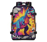 Amooorous Neon T-rex Breaking Through Wall Dino Cute Backpack Lightweight Laptop Bag For Women 15.6 Laptop Bag for Travel Business Casual or College mochila de trabajo para hombre 20L
