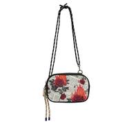 Amooorous Newspaper Burning Red Roses Retro West Crossbody Purse Womens Practical with Adjustable Strap Over The Shoulder Purse Go shopping bultos de para mujeres