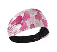 Amooorous Oil Painting with Pink Valentine Love Cooling sport headbands for women Stretchy head bands for women for Volleyball Daily use Athletic Sports vinchas para el cabello de mujer