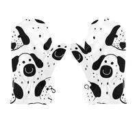 Amooorous Oliver Jeffers Style Cartoon Dog Faces Black on White cute baby mittens toddler waterproof gloves guantes para nieve ni?a S 2-4