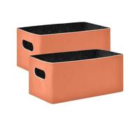 Amooorous Orange Solid Color Pure Plain collapsable Felt fabric cube storage baskets bins for store Decorativas fabric cube storage baskets bins