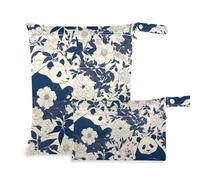 Amooorous Panda Wild White mess-proof dirty clothes bag 2 Pack travel essentials for flying with handles for baby diapers, pool