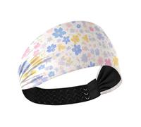 Amooorous Pastel Pink Blue Flowers no slip womens headbands Stretchy sweaty bands for Football Volleyball Cycling diademas deportivas para mujer