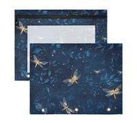 Amooorous Pencil Bags with Zipper Pen Holder Case for A4 Paper Letter 2 Pack Students Home A Few Lovely Fireflies Flew in The Dark Blue