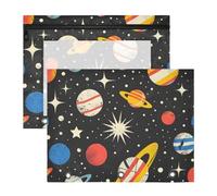 Amooorous Pencil Box Sturdy 3 Hole Pocket for A4 Paper Letter 2 Pack Students Class Universe