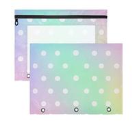 Amooorous Pencil Case Adorable Pen Holder Case for A4 Paper Letter 2 Pack Teacher Office Cartoon Rainbow Dot