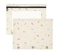 Amooorous Pencil Case Clear 3 Hole Punch for A4 Paper Letter 2 Pack Teacher Classroom Supplies A Simplepastel Illustration of Small Sprinkles Scattered