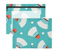 Amooorous Pencil Cases 3-Holes Pen Holder Case for A4 Paper Letter 2 Pack Teacher Back to School White Energy Badminton