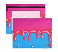 Amooorous Pencil Pouches Clear Window Plastic File Folder for 3 Rings Binder 2 Pack Students Classroom Supplies Fashion Street Graffiti Painting Pink Blue