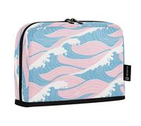 Amooorous Pink Blue Japanese Waves Pencil Case Holder Large Capacity Pen Case Organizer Portable Stationery Bag for Boys Kindergarten cartuchera para ninos