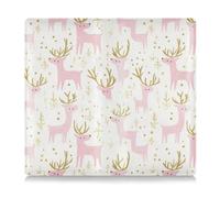 Amooorous Pink Gold Christmas Elk Premium Leather Registration and Insurance Card Holder Essential Wallet Case for ID, Driver's License, Key Contact Information Cards, Pink Gold Christmas elk, One