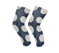 Amooorous Polka Dot Navy Blue Anti-Slip Knee pads pads for women，bike，compression