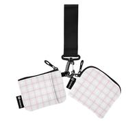 Amooorous Powder Blue Checkerboard Women's Dual Wallets Business Card Cases Cute Fashion ID Card Holders Protector with Zipper Pocket for Daily Use 2 Pcs, Powder blue checkerboard, One Size, Casual