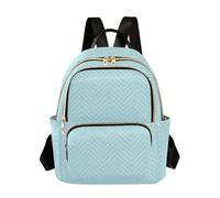 Amooorous Powder Blue Solid Color Pure Plain 14 Inch Large Capacity school backpack fashion backpacks for business