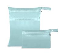 Amooorous Powder Blue Solid Color Pure Plain reusable bag for swimsuit 2 Pack travel essentials for babies with handles for daycare, daycare