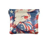 Amooorous Praying Animal Bunny 4th Of July Independence Day Small Leather Coin Purse Unique Mini Coin Purse Pouches for Men Women Travel, praying animal bunny 4th of July Independence Day, One Size