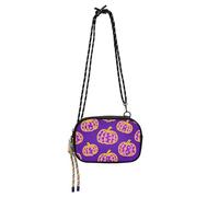 Amooorous Purple Leopard-print Pumpkin Cross Body Bag Men Beauty with Adjustable Strap Cell Phone Purse Go shopping carteras de mano para mujer