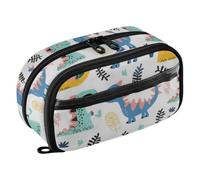 Amooorous PVC Pen Bag Cartoon Cute Dinosaur Water Resistant Pencil pouching | Expandable,for Teen and Adult Girls,para lapices