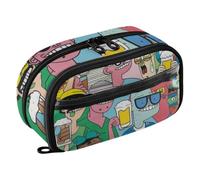 Amooorous PVC Pencil Case with Compartments Colorful Strange Friends Stationery Organizer