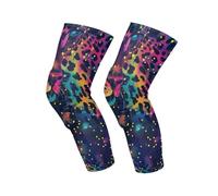 Amooorous Rainbow Glitter Leopard Anti-Slip dancing knee pads knee sleeves，dancing，skating