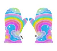 Amooorous Rainbow Of Colored Fake Sequins cute toddler girl mittens age 4-5 snow gloves kids guantes para ni?as S 2-4
