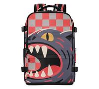 Amooorous Red and Gray Checkered monsters Tool Backpack Sleek Travel Bag Men 15 Inch Laptop Bag for Women & Men Outing Work Family Travel bulto para laptop mujer 20L